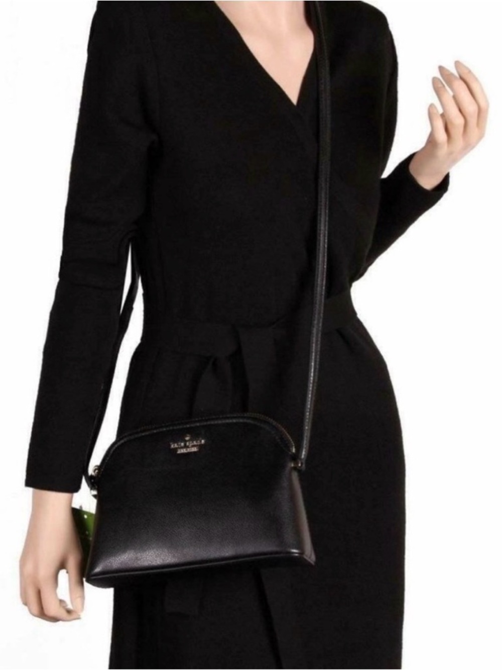 Kate Spade Black Dome Crossbody Purse - Excellent Condition - Sleek Minimalist - Picture 2 of 10